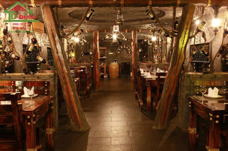 Thiết kế nhà hàng hầm rượu
