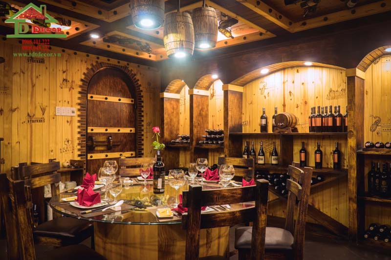 Thiết kế nhà hàng hầm rượu