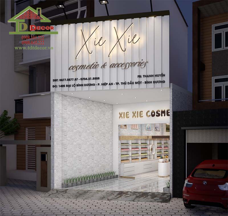 Dự án thiết kế shop mỹ phẩm Xie Xie Cosmetic & Accessories tại TP. Thủ Dầu Một, Tỉnh Bình Dương