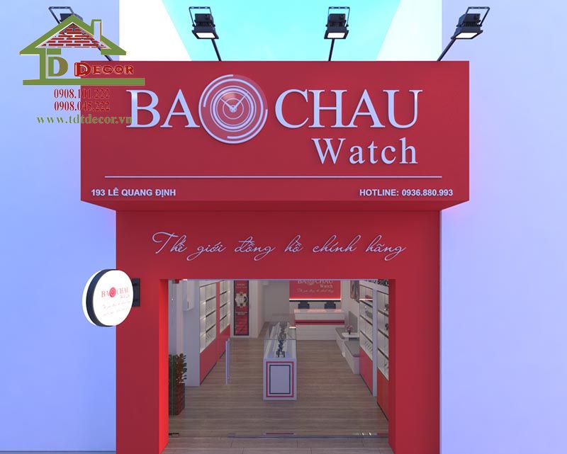 Dự án thiết kế cửa hàng đồng hồ Bảo Châu tại TPHCM