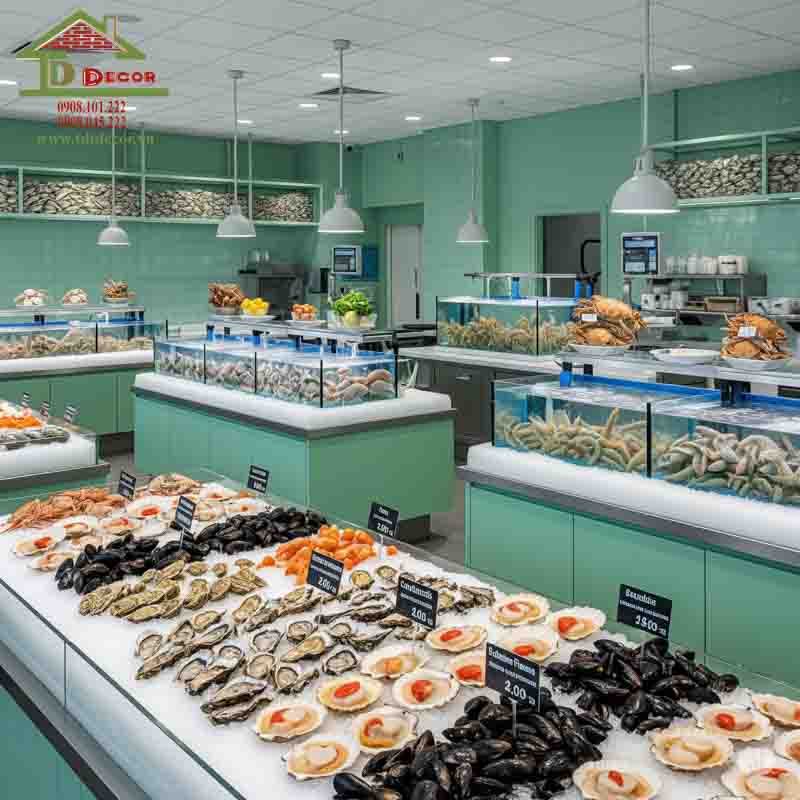 thiết kế cửa hàng hải sản tươi sống